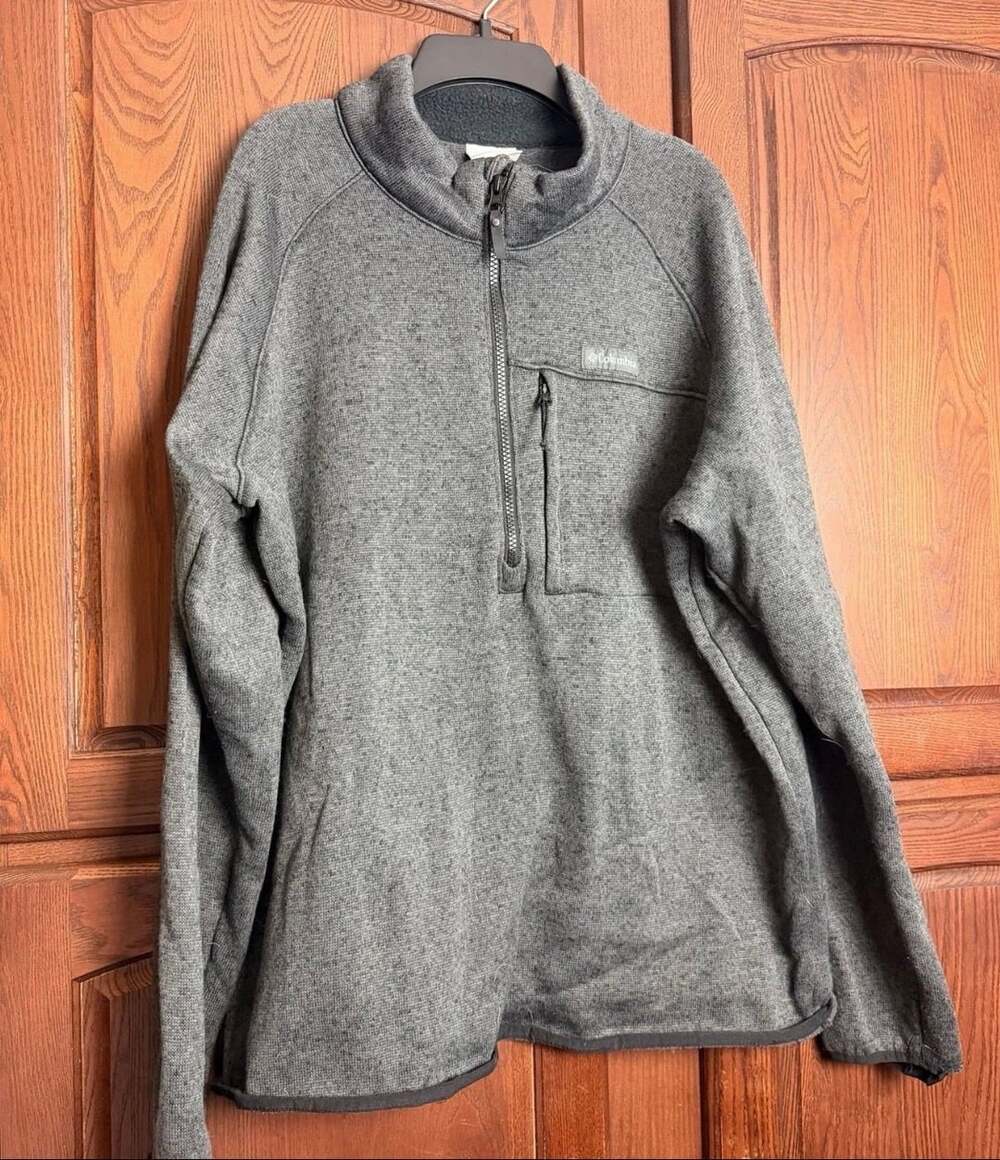 Columbia Fleece Pullover Size XL Gray Half Zip Pocket
